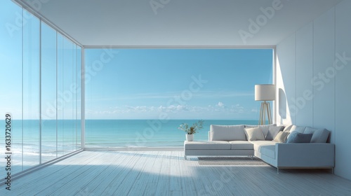 Modern coastal living room with ocean view (3)