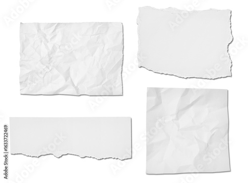 Wallpaper Mural collection of  white ripped pieces of paper on white background. each one is shot separately Torontodigital.ca