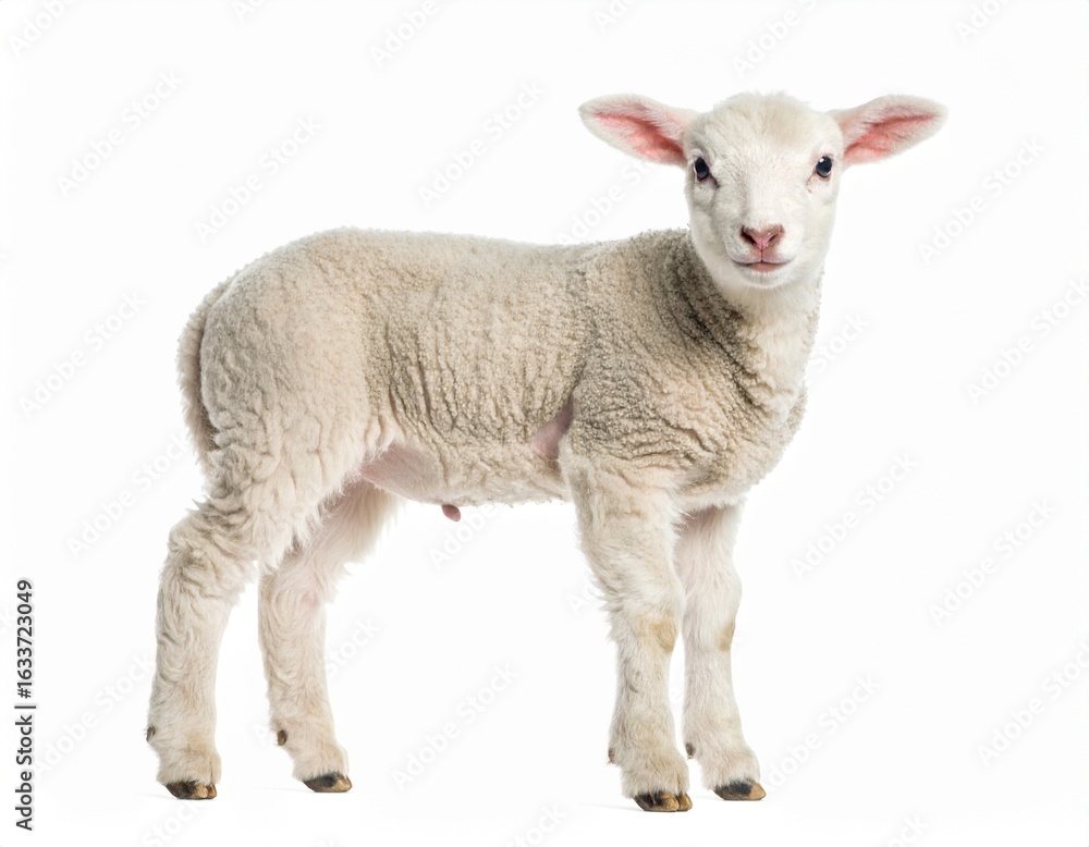 high definition pictures of fullbody little lamb on white isolated background high definition pictures of fullbody little lamb on white isolated background