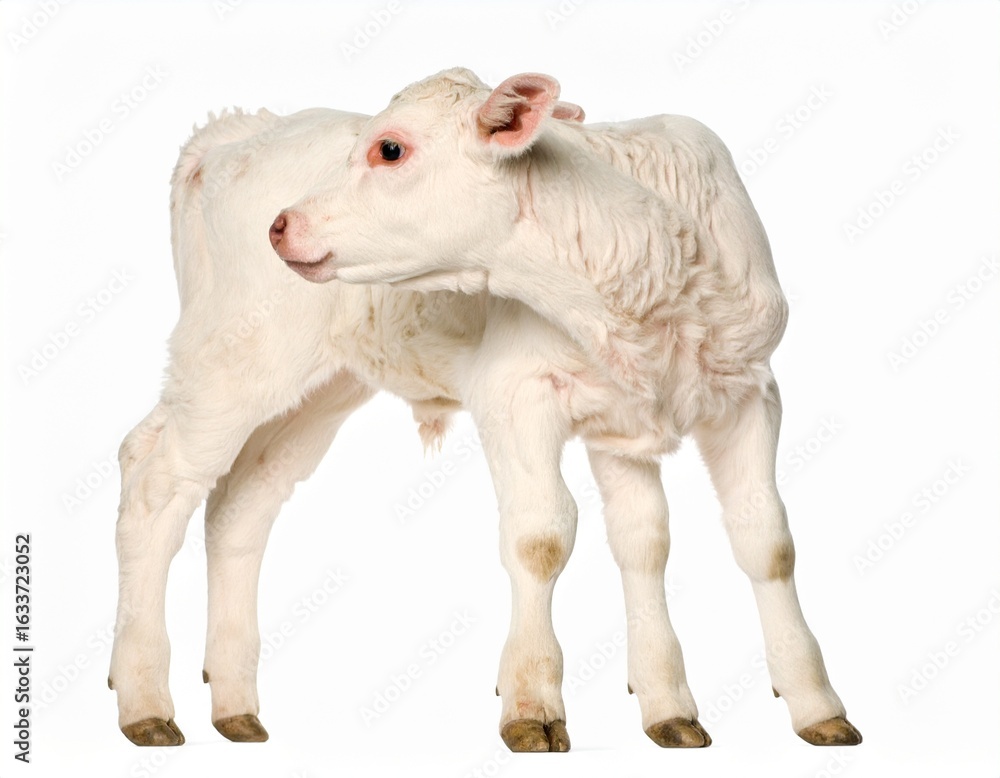 Fototapeta premium high definition pictures of calf on white isolated background