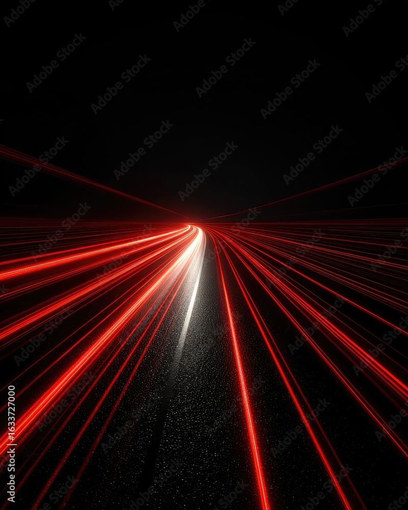 Red light trails on a dark road Red light trails on a dark road
