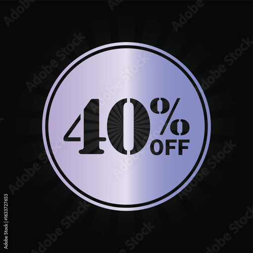 40% Off Discount Badge – Promotional Sale Offer