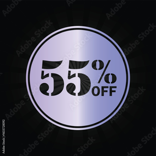 55% Off Discount Badge – Purple Gradient Promotional Label