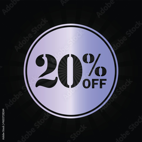 20% Off Discount Badge – Promotional Circular Label