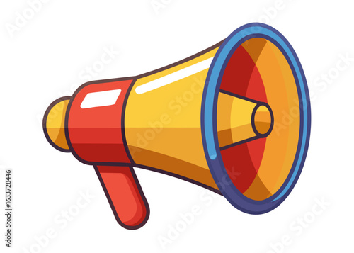 Dynamic megaphone flat vector icon,Hand holding megaphone