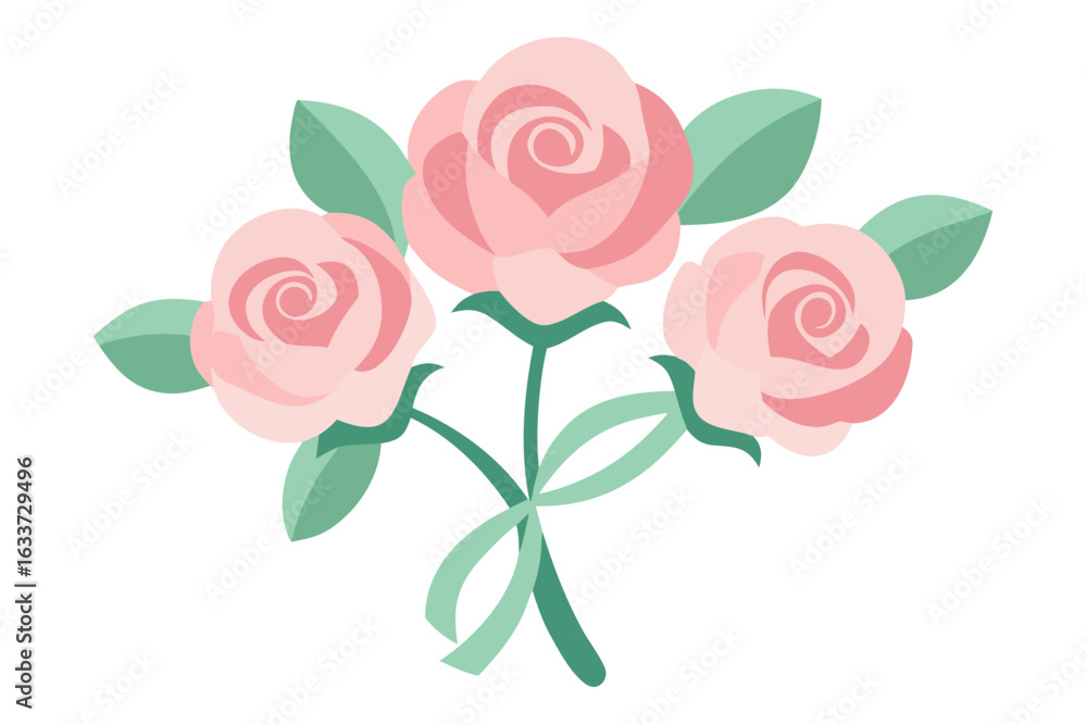 Fototapeta premium Pink roses floral design