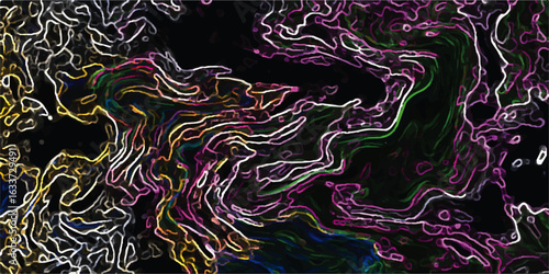 Abstract vivid fluid art background with swirling marbled patterns in electric green, cyan, and white. Mimics marbled textures with high-contrast flowing shapes liquid. Sense of depth, energy, and mod
