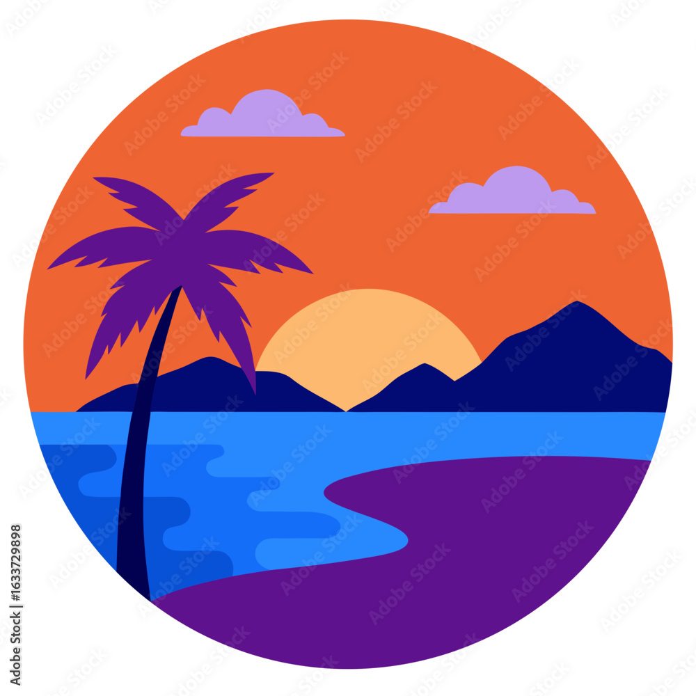 Obraz premium Tropical beach sunset view