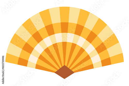Orange folding fan design