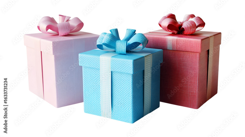 Fototapeta premium Colorful Gift Boxes on Transparent Background.