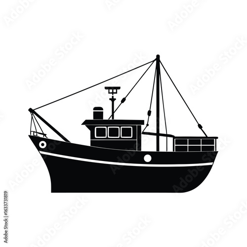 vector illustration of a fishing boat