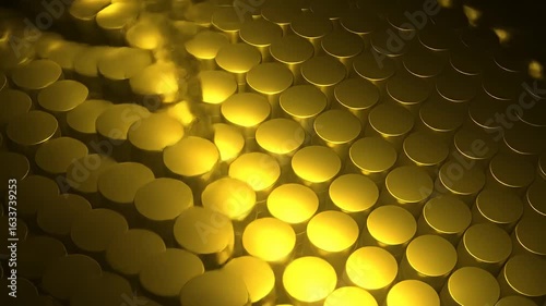 Wallpaper Mural Golden cylinders arranged in a dense grid, reflecting light, some fading to darker Torontodigital.ca