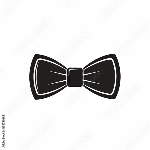 bow tie isolated on white, vector illustration