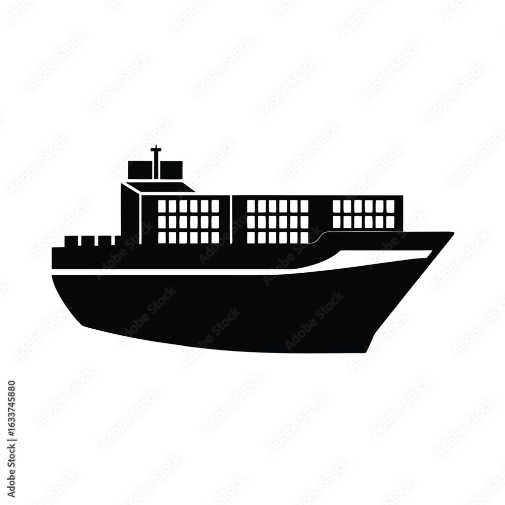 Obraz premium Container Ship isolated on white background