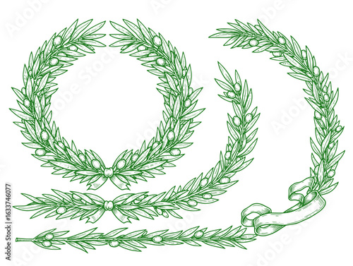 Flourish ornaments set, line style calligraphic collection. Filigree calligraphic ornamental curls. Decorative retro design elements for menu, certificate diploma, wedding invitation card