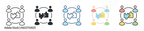 Team Building Icon Set Multiple Style Collection