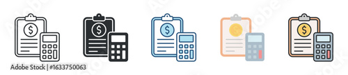 Cost Estimation Icon Set Multiple Style Collection
