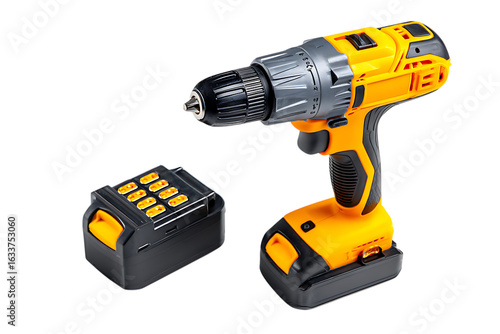 Powerful cordless drill and spare battery ready for any DIY project or professional construction task