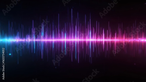 A vibrant sound wave graphic with pink and blue hues, symbolizing audio and music technology.