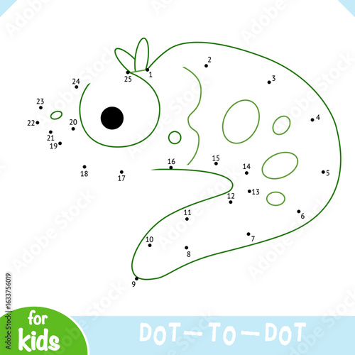 Numbers dot to dot game with cute sea eel. Connect the dots to complete the image. Fun educational game for coloring and number practice about ocean animals