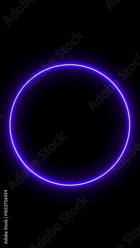 Glowing purple neon circle on black background (1)