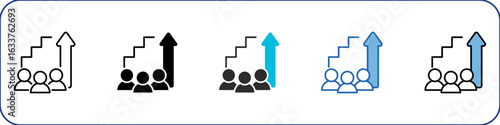 Social Mobility Icon Pack Multistyle Illustration
