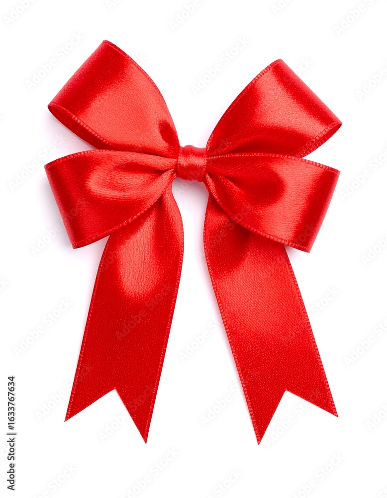 Fototapeta premium Red satin ribbon bow (16)