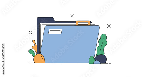 Organizing digital files and documents in a modern folder for efficient information management and storage solutions