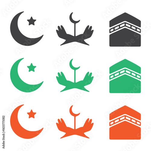 Ramadan and Islamic Vector Icons, Islamic Religious Symbol Pack