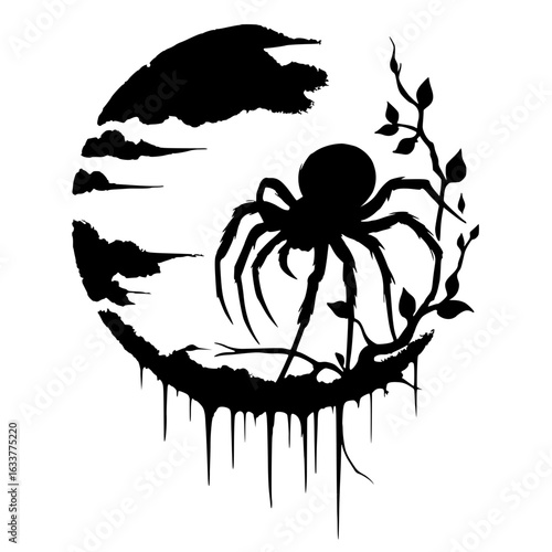 Horror tarantula silhouette