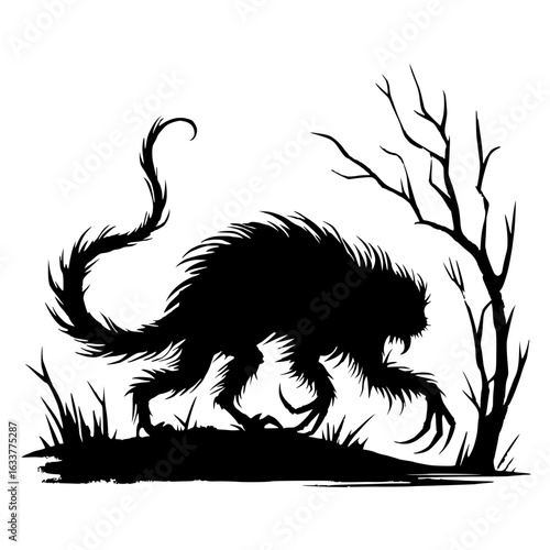 Silhouette of a strange creature
