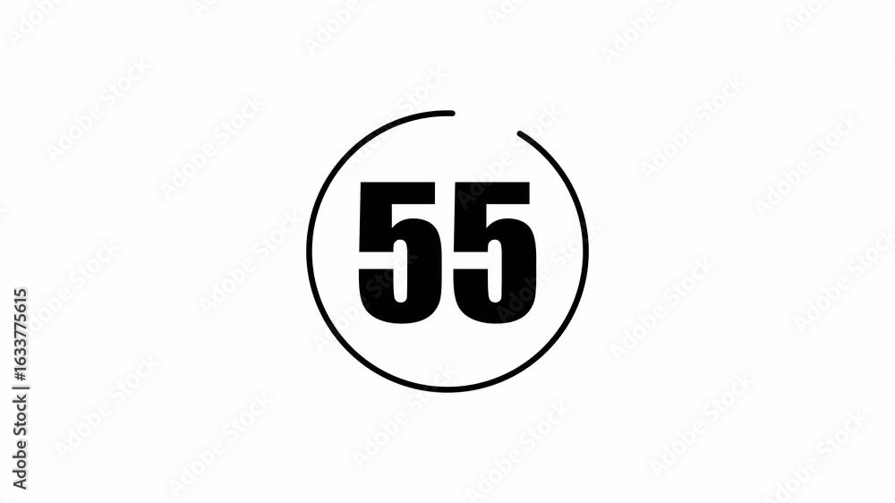 one minute countdown. 60 to 0 seconds countdown, This animation features a one-minute countdown, starting at 60 seconds and counting down to zero.