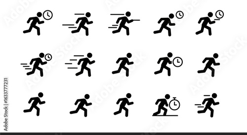 Minimal illustration of a person rushing against time, symbolizing pressure from approaching deadlines.