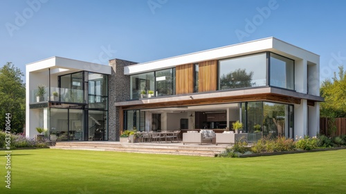 Modern, spacious home with large windows