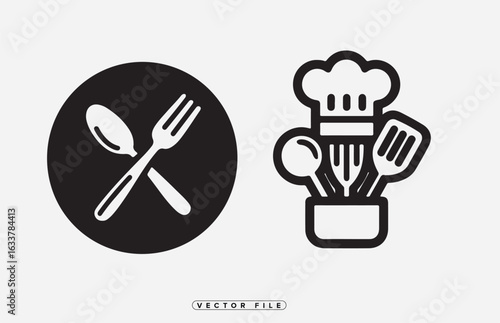 Delicious food prep icons perfect for culinary blogs and restaurant websites get cooking today