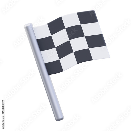 checkered flag 3d illustration