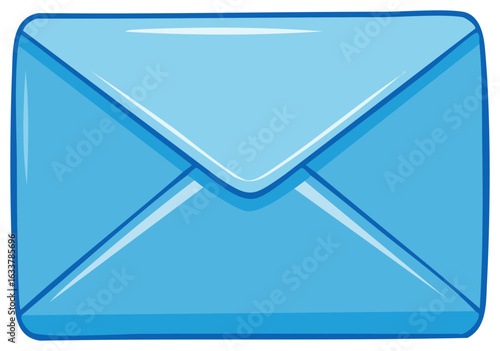 Light blue envelope with a cute cartoon style for sending mail