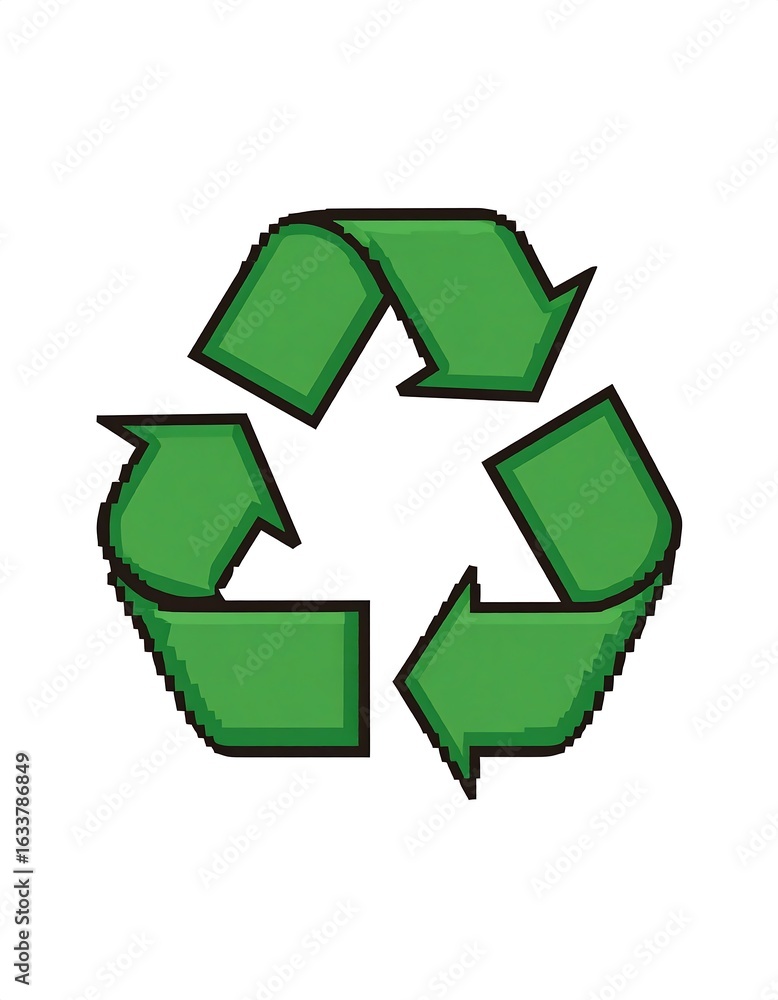 Obraz premium Recycling symbol, pixelated