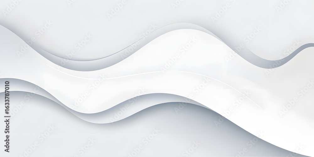 Obraz premium Abstract White Wavy: A modern and minimalist abstract design featuring gentle, flowing white waves that create a sense of calm, fluidity, and sophistication.