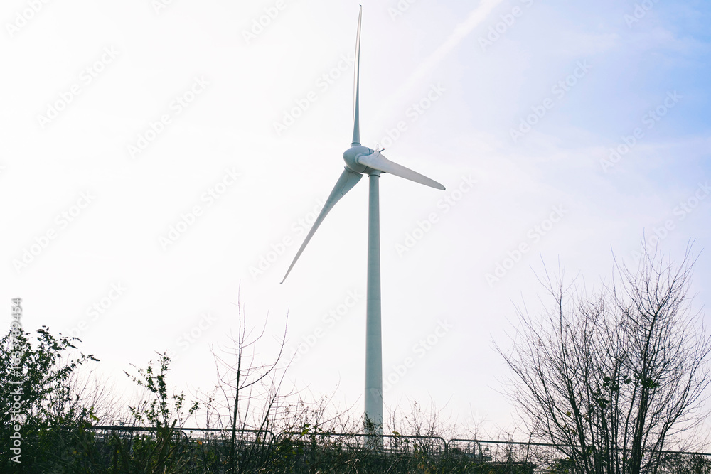 Wind turbine with blue sky in London outdoors Wind turbine with blue sky in London outdoors
