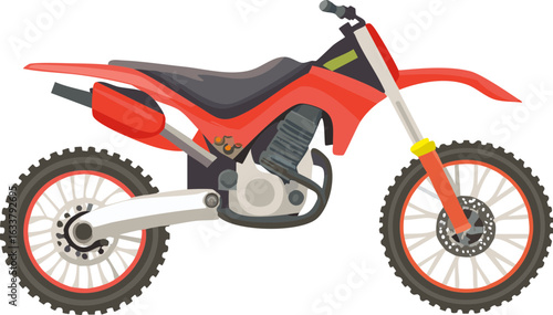 Red Dirt Bike – Off-Road Racing Motorcycle Illustration