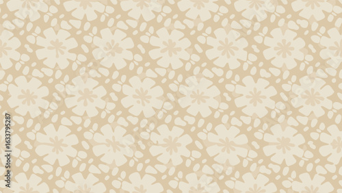 Delicate floral pattern with soft beige and cream hues creating a subtle and elegant design aesthetic