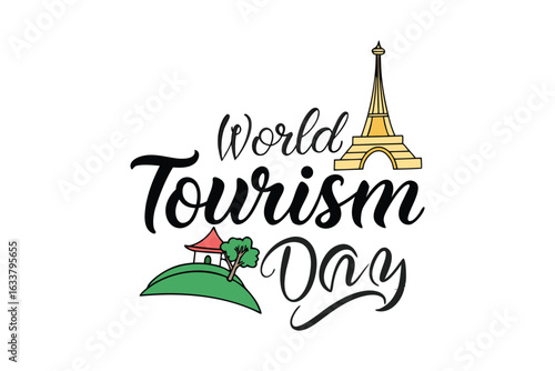 World Tourism Day Calligraphy Design – Elegant Handwritten Typography