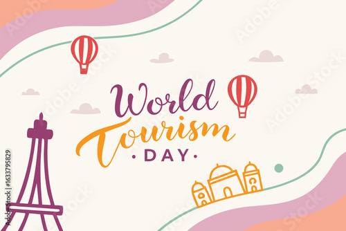 World Tourism Day Calligraphy Design – Elegant Handwritten Typography