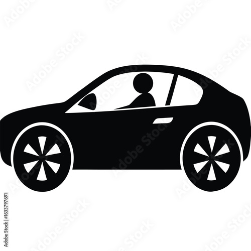 A man grips the steering wheel of a sleek black sports car as it speeds down a winding coastal highway. The golden sunset reflects off the polished hood, while the wind rushes through the open windows