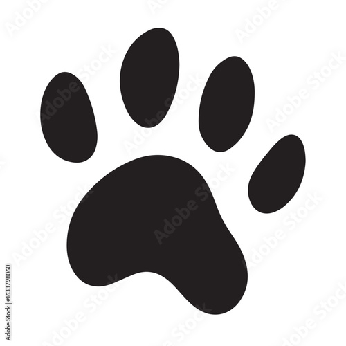 dog paw print silhouette, dog paw print, Paw icon collection on white background Vector illustration, Animal paw print vector silhouette