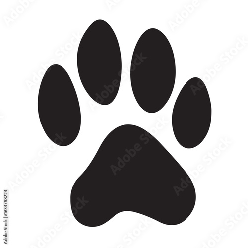 dog paw print silhouette, dog paw print, Paw icon collection on white background Vector illustration, Animal paw print vector silhouette