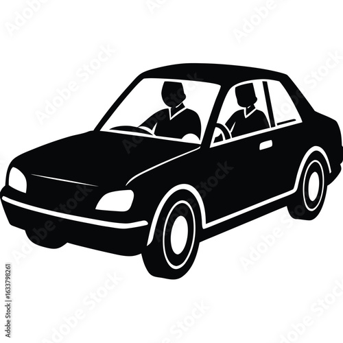 A man grips the steering wheel of a sleek black sports car as it speeds down a winding coastal highway. The golden sunset reflects off the polished hood, while the wind rushes through the open windows