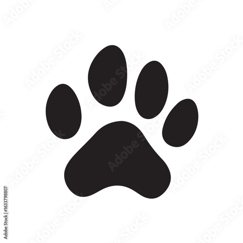 dog paw print silhouette, dog paw print, Paw icon collection on white background Vector illustration, Animal paw print vector silhouette
