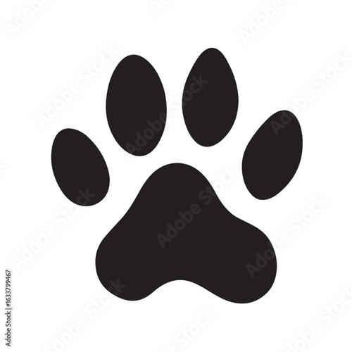 dog paw print silhouette, dog paw print, Paw icon collection on white background Vector illustration, Animal paw print vector silhouette